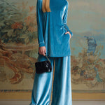 Nadorine Cozy Velvet Top and Pants Two-Piece Set