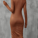 Sophisticated Vintage Split Hem Bodycon T-shirt