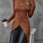 Sophisticated Vintage Split Hem Bodycon T-shirt