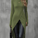 Sophisticated Vintage Split Hem Bodycon T-shirt
