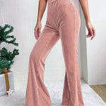 Nadorine Chic High Waist Corduroy Flared Pants