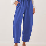 High Waist Loose Fit Drawstring Ankle Pants