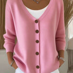 Nadorine Women's Casual Comfort V-Neck Knit Cardigan