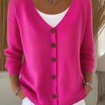 Nadorine Women's Casual Comfort V-Neck Knit Cardigan