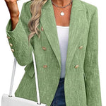 Nadorine Business Casual Double Breasted Tweed Blazer