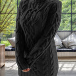 Nadorine Women's Casual Cable Knit Turtleneck Sweater Dress