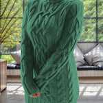 Nadorine Women's Casual Cable Knit Turtleneck Sweater Dress
