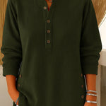 Nadorine Soft Corduroy Long Sleeve Tunic Tops for Women Casual Work Office Loose Fit 2026