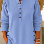 Nadorine Soft Corduroy Long Sleeve Tunic Tops for Women Casual Work Office Loose Fit 2026