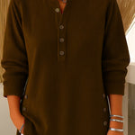 Nadorine Soft Corduroy Long Sleeve Tunic Tops for Women Casual Work Office Loose Fit 2026