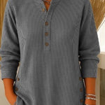 Nadorine Soft Corduroy Long Sleeve Tunic Tops for Women Casual Work Office Loose Fit 2026