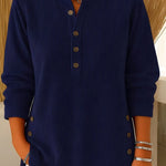 Nadorine Soft Corduroy Long Sleeve Tunic Tops for Women Casual Work Office Loose Fit 2026