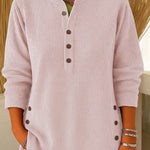 Nadorine Soft Corduroy Long Sleeve Tunic Tops for Women Casual Work Office Loose Fit 2026
