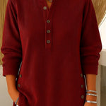 Nadorine Soft Corduroy Long Sleeve Tunic Tops for Women Casual Work Office Loose Fit 2026