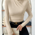 Nadorine Modern Casual Cross Neck Wrap Top for Women Casual Work Office Loose Fit 2026 | Under $40