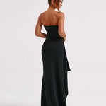 High Slit Strapless Evening Party Dress