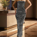 Sparkling Rhinestone Bodycon Strapless Dress
