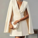 Nadorine Women's Double-Breasted Cape-Style Suit Dress