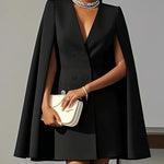 Nadorine Women's Double-Breasted Cape-Style Suit Dress