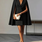 Nadorine Women's Double-Breasted Cape-Style Suit Dress