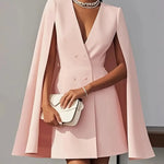 Nadorine Women's Double-Breasted Cape-Style Suit Dress