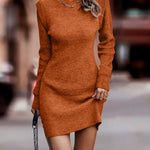 Nadorine Women's Classic A-Line Long Sleeve Knit Dress