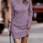 Nadorine Women's Classic A-Line Long Sleeve Knit Dress