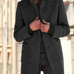 Nadorine Classic Stand Collar Button Tweed Coat