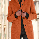 Nadorine Classic Stand Collar Button Tweed Coat
