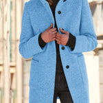 Nadorine Classic Stand Collar Button Tweed Coat