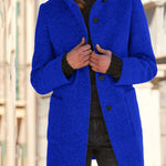 Nadorine Classic Stand Collar Button Tweed Coat
