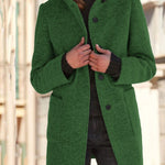 Nadorine Classic Stand Collar Button Tweed Coat