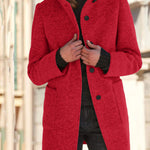 Nadorine Classic Stand Collar Button Tweed Coat