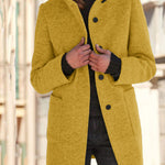 Nadorine Classic Stand Collar Button Tweed Coat
