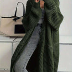 Nadorine Women's Comfy Loose Fit Chunky Knit Long Cardigan