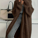 Nadorine Women's Comfy Loose Fit Chunky Knit Long Cardigan