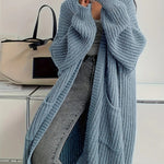 Nadorine Women's Comfy Loose Fit Chunky Knit Long Cardigan