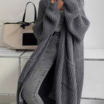 Nadorine Women's Comfy Loose Fit Chunky Knit Long Cardigan