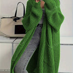 Nadorine Women's Comfy Loose Fit Chunky Knit Long Cardigan