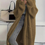 Nadorine Women's Comfy Loose Fit Chunky Knit Long Cardigan