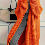 Nadorine Women's Comfy Loose Fit Chunky Knit Long Cardigan