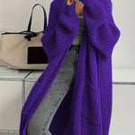 Nadorine Women's Comfy Loose Fit Chunky Knit Long Cardigan