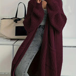 Nadorine Women's Comfy Loose Fit Chunky Knit Long Cardigan