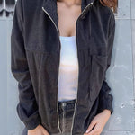 Stylish Essential Corduroy Hooded Jacket