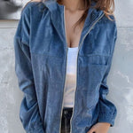 Stylish Essential Corduroy Hooded Jacket