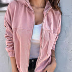 Stylish Essential Corduroy Hooded Jacket