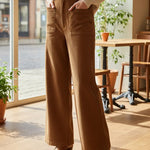 Nadorine Casual Corduroy High Waist Wide Leg Pants