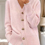 Nadorine Women's Cozy Heart Shaped Button Knit Cardigan