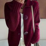Simple Casual Large Buttons Knit Cardigan