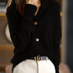 Retro Stand Collar Knitted Cardigan